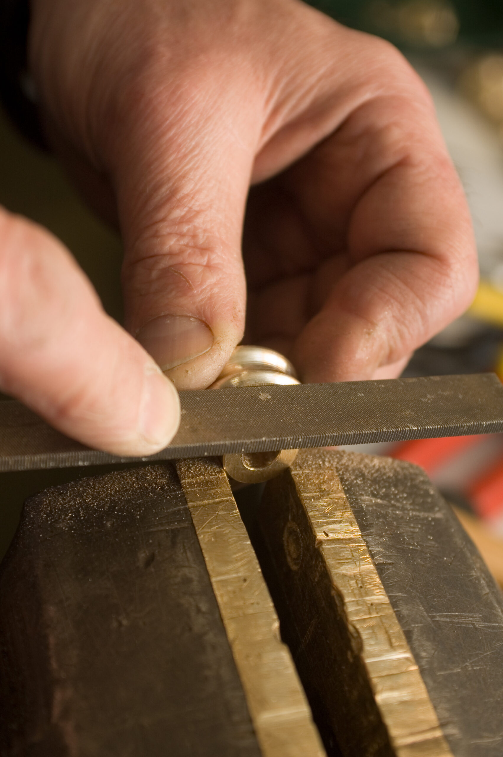 Coppersmith filing a fitting