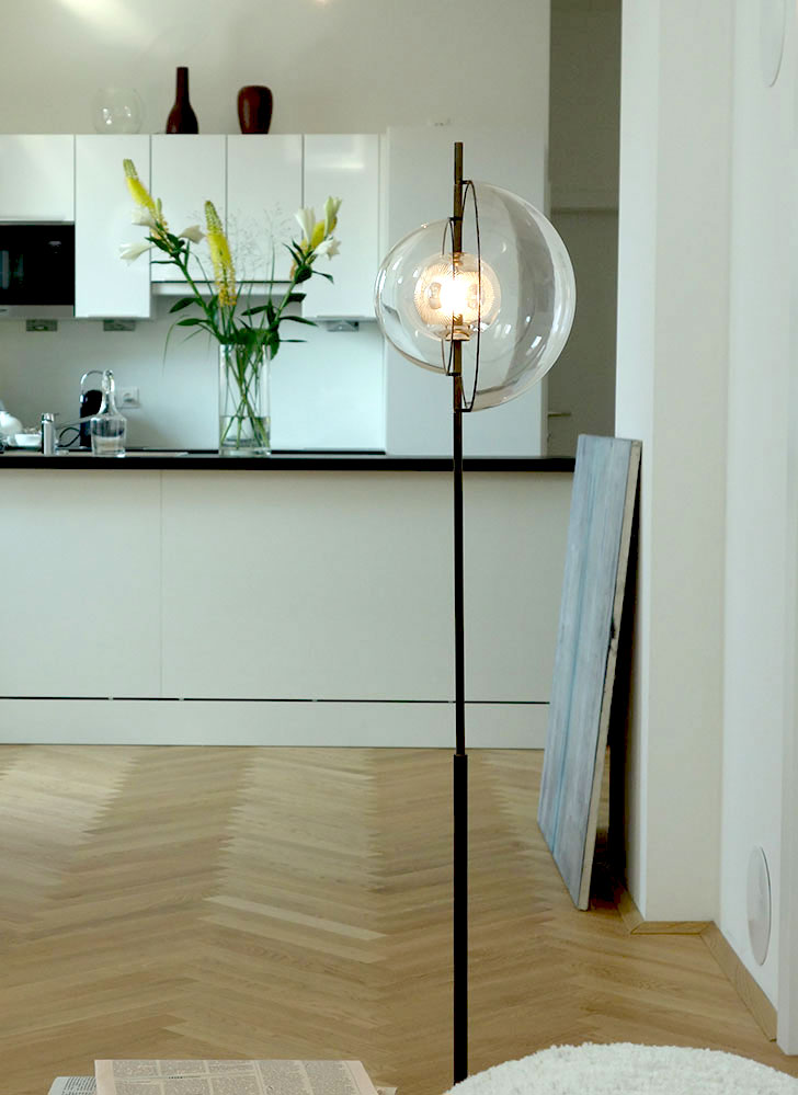 Captured floor lamp in a Viennese home