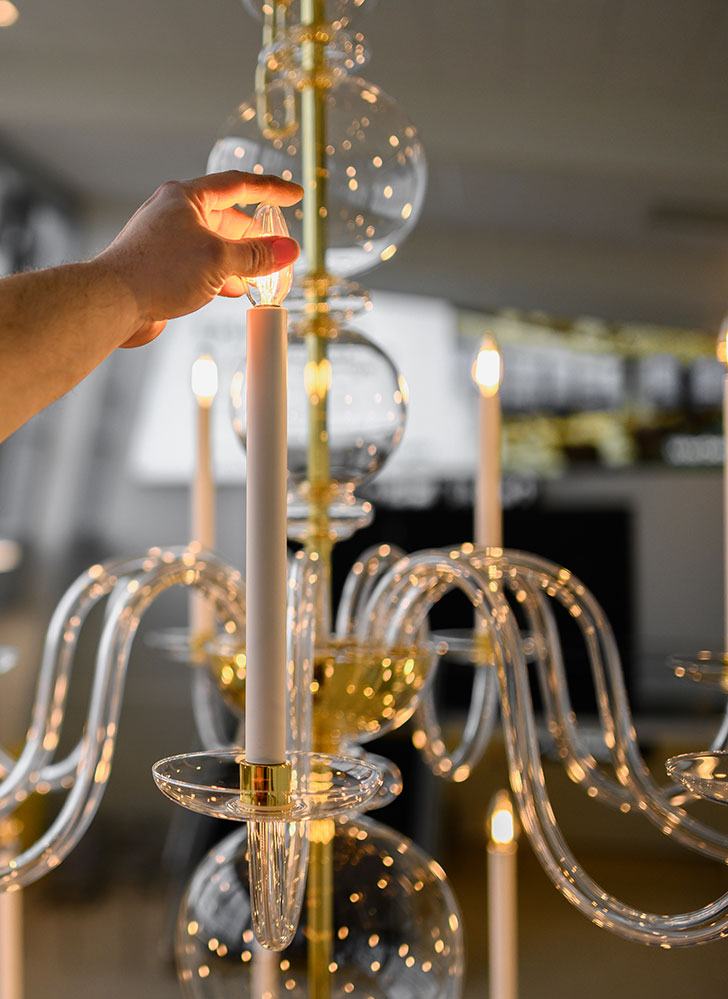 Schloss Hof chandelier at Vienna Airport LOBMEYR