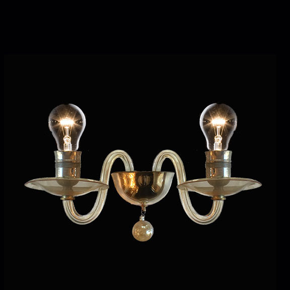 2-arm Musseline wall sconce LOBMEYR