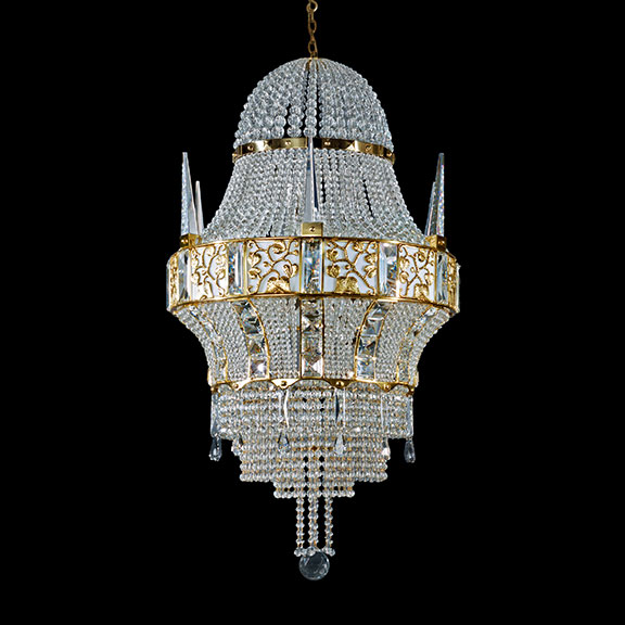 Chandelier 41085-12 in brass finish