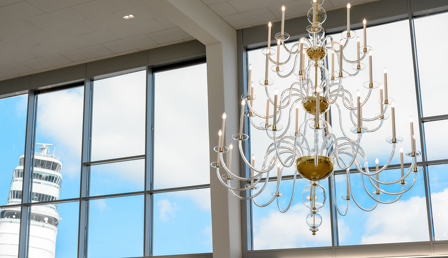 Monumental Schloss Hof chandelier at Vienna airport