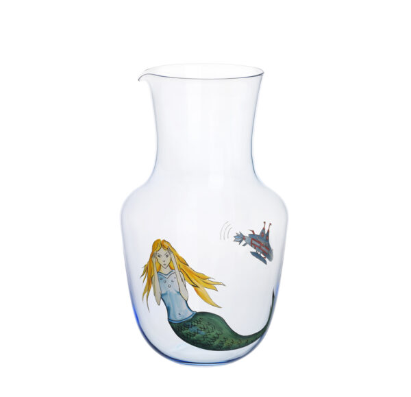 TS267GM water pitcher light blue High Seas angry mermaid