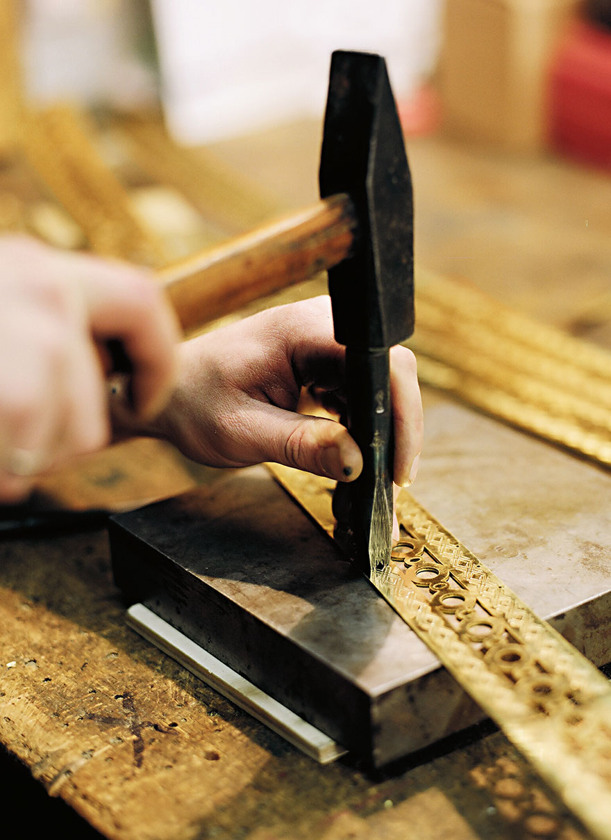 Embossing the delicate patterns with gentle force