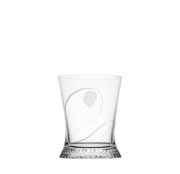 Becher J geschliffen, Portrait und Arabeske